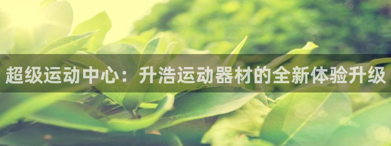 凯捷体育平台注册要钱吗：超级运动中心：升浩运动器材的